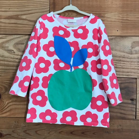 Mini Boden Other - Mini Boden flower & apple long sleeve tee VGUC